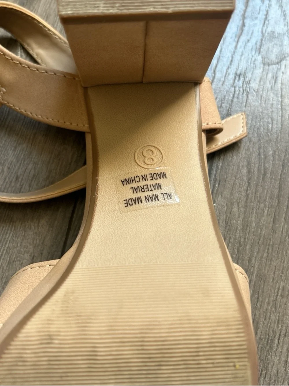 Soda Tan Cross-Strap Block Heel Sandals size 8 - Picture 6 of 7